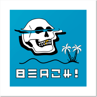 Beach Skull Ovni Posters and Art